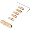 Aolidsive Piccolo Trapano Elettrico Pinza in Ottone 4 Griffe Micro Mandrino per Trapano Set 7 Pezzi da 0,5 a 3,0 Mm Gamma di Serraggio per Mini Elettrico Smerigliatrice Elettrica Lucidatura