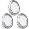 KYOTECH Faretti da Incasso a LED 230V, Faretti LED da 4W 440LM da 16mm Ultrapiatti 2700K Bianco Caldo, Foro da 55-60mm per Cucina, Soggiorno, Camera da Letto, Nichel Spazzolato, Set da 3