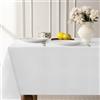 Softalker grande Tovaglia natalizia 12-18 Posti 320x140 cm antimacchia bianca,impermeabile,texture in lino,rettangolare,Tovaglie elegante per esterni,giardino,feste,compleanni,Capodanno,Natale