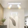 Dehobo Lampada Faretti da Soffitto LED Orientabili, Faretti da Parete Interno GU10 Bianco Opaco, Lampadario LED Moderna da Soffitto per Camera da Letto Cucina Soggiorno, Lampadina non Inclusa-2 Pezzi