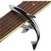 MINGZE Capotasto a forma di squalo, Guitar Shark capo chitarra acustica ed elettrica in lega di zinco per chitarra 6 corde con buona sensibilità della mano, nessun ronzio del tasto e durevole (nero)