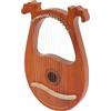 HauTour Strumento musicale di arpa, lyra arpa mogano, arpa principiante acustico, design europeo, 16 corde, portatile, pratico set di accordatori musicali e famiglie, sicurezza, dimensioni 26 x 3,3 x 39 cm