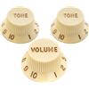 Musiclily Ultra Dimensione Universale Manopole Strat 2 Tono 1 Volume Knobs Set per Chitarra elettrica Fender Stratocaster ST style, Parchment