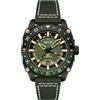 Avi-8 Hawker Hunter Atlas GMT Orologio automatico da uomo da 44 mm con cinturino in pelle AV-4122, verde amazon