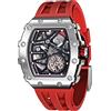TSAR BOMBA Orologio Automatico da Uomo Meccanismo Apparente per Uomo Lusso Impermeabile 50M Scheletro Barile Orologio Cassa Acciaio Rettangolare Militare Sport Uomo Regalo Movimento Giapponese
