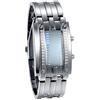 JewelryWe Orologio digitale da uomo da donna con LED binario impermeabile 30 m, cinturino in lega, sportivo, militare, orologio da polso per lui e per lei