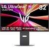 LG Monitor Gaming Ultragear™ 32GX870B-B.AEU | Serie GX8 (2026) | 32 pollici | OLED 16:9 | 240Hz/480Hz | 0,03ms (GtG) | UHD 3840x2160 | DisplayHDR™ 500 | | AMD FreeSync Premium Pro™ e NVIDIA G-Sync™