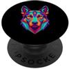 Vibrant Animal Designs Vibrante Geometrico Testa di Lupo Astratto Canine PopSockets PopGrip Adesivo