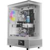 GAMDIAS ATLAS E1 WH Gaming ATX Mid Tower Computer PC Case, Monitor personalizzato w/software, 3 x 120 mm ARGB Fan (2 retro), display panoramico in vetro temperato, camera perforata di ventilazione del
