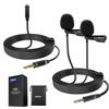 Neewer Microfoni Lavalier doppi cablati da 2 m con cavo di prolunga da 4 m, mini clip on a condensatore omnidirezionale microfono lav da 3,5 mm TRS per fotocamera DSLR mirrorless videocamera