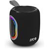 SPC Orbital Spark - Altoparlante Bluetooth portatile da 15 W | Durata batteria 24 ore | Luci LED colorate | Impermeabile IPX6 | True Wireless | USB, microSD e jack da 3,5 mm | Design ultracompatto