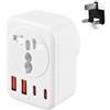 Carehabi Adattatore da Viaggio UK Spina Inghilterra con 2 USB C + 2 USB-A, Presa Universale Connettore Attacco Portatile Raccordo Elettrico per Inghilterra, Irlanda, Scozia