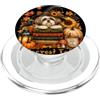 Insegnanti insegnano la gentilezza Shihtzu Halloween Dog Witchy Libro Lettura Autunno PopSockets PopGrip per MagSafe