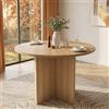 Merax Tavolo da pranzo rotondo, diametro 120 cm, moderno tavolo da pranzo scandinavo, tavolo da cucina rotondo per 4-6, venature del legno, per ristorante, soggiorno, giardino, colore rovere