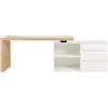 Miliboo - Scrivania Design Bianco Lucido e Frassino New Max