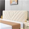 YUEZHONG Copri Testiera Letto In Velluto For Letto Singolo, Matrimoniale, Matrimoniale, King Size, Copri Testiera Letto Trapuntata Spessa Con Tasca, Fodera Protettiva Antipolvere(Cream,120x65cm/47x26in)