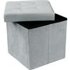 GX GARGIX Puff Pouf Contenitore Quadrato velluto Baule 38X38cm Trapuntato (dRAS-5)