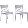 HOUSE COLLECTION, SEDIA CROIX SENZA BRACCIOLI, POLIPROPILENE, GRIGIO CHIARO (BCA195x2)