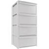 Art Plast - Cassettiera a 4 cassetti bianco - Mobile portaoggetti camera da letto, ufficio, lavanderia - Torre portaoggetti 39 x 38,5 x 80,5 cm
