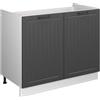 Vicco Mobile lavello cucina Fame-Line, Grigio scuro/Bianco, 100 cm senza piano di lavoro, per la combinazione con altri moduli della serie Fame-Line