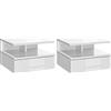 DecHome - Set 2 Comodini Moderni Sospesi con Cassetto e Mensola in Legno 35x32x22.5cm colore Bianco Lucido