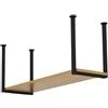 uofgcru Scaffali portaoggetti montati a soffitto,mensole industriali da soffitto,mensole sospese galleggianti,mensole in Legno per Bar Garage Ristorante,Legno massello e Ferro Metallico(120×30×50cm)