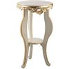ITALUX MORE LIGHT Tavolino Barocco Moderno bianco decorato in foglia oro (Avorio Liscio)