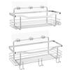 Strength Enemy Mensola Doccia, Mensola da Parete Senza Foratura, Mensole Bagno in Acciaio Inox 304, Accessori Bagno, Adesiva Portaoggetti Doccia, Argento Mensole Doccia per Bagno, Cucina (2 Pezzi, Argento)