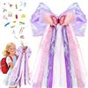 TZEKING Fiocco a Cono per La Scuola,Nastro Fiocco in Organza Colorato，Decorazione Cono di Zucchero per La Scuola,Grande Fiocchi per Matrimonio/Battesimo/Compleanno/Accessorio per Capelli