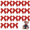 LINGJIA 60 Pezzi Fiocchi per Albero di Natale, Decorazioni per Fiocchi, Decorazioni Natalizie, Decorazioni per L'Albero di Natale All'aperto, Nastri Confezioni Regalo, Decorazioni Feste (Rosso)