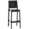 CLP Sgabello Bar Maya Impilabile in Polipropilene I Sgabello Outdoor con Schienale I Sedia Sgabello Alta in Plastica Alt. 75 CM Colore Nero