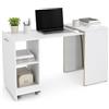 Shally Dogan Mobile con Tavolo a Scomparsa Richiudibile Multiuso, Scrivania con Libreria Design Salvaspazio e Versatile, Mobiletto Armadio da Casa, Ufficio, Chiusura Magnetica, Bianco