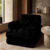 ANONER Divano letto convertibile con braccioli, cuscini e materasso con schienale, letto portatile per soggiorno, camera da letto e ospiti, nero