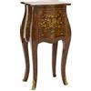 Way Home Store Comodino 3 cassetti ed antina intarsiato Noce