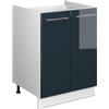 Vicco Mobile lavello cucina Fame-Line, Blu scuro lucido/Bianco, 60 cm