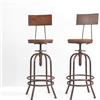 BOKKOLIK Set di 2 sgabelli da bar industriali girevoli in legno, altezza regolabile da 66 a 81,8 cm