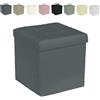 GX GARGIX Puff Pouf Contenitore Quadrato velluto Baule 38X38cm Trapuntato (dSSEL-GRIGIO)