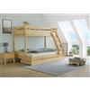 Erst-Holz Sei varianti letto a castello 3 posti 120x200 e 80x200 x adulti in pino massiccio V-60.18-08-12Doghe in assi di legno rigide. materasso e cassettone letto per gli ospiti