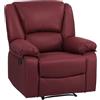 Totò Piccinni Set Divano 2 o 3 posti, Poltrona Relax CALIPSO Reclinabile, ImbottitI con Braccioli e Poggiapiedi (Effetto Nabuk Bordeaux, Poltrona)