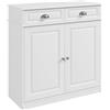 SoBuy Scarpiera ingresso con cassetti 80x35x82cm per ingresso | Mobile in MDF per 12-15 paia con 2 cassetti e ripiani regolabili, design francese bianco FSB104-W