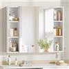 Hzuaneri Specchio Bagno Contenitore, Ripiani Aperti, 16,5 x 80 x 65 cm