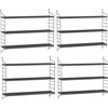 [en.casa] Set di 4 Scaffali da Parete Scaffali Pensili a 3 Ripiani Regolabili in Altezza Mensole da Muro in Acciaio 50 x 60 x 15 cm - Grigio scuro