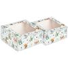 Anniversary House Beatrix Potter™ Peter Rabbit™ J201 - Confezione da 2 scatole quadrate con finestra, biscotti, torte o scatole regalo, facile da montare, qualità robusta, 7,5 x 16 x 16 cm