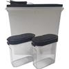 Tupperware Eidgenosse - Set di barattoli per spezie, 2,8 litri, colore nero trasparente, XL, con chiusura ermetica, 2 x 250 ml, senza BPA