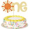 Gyufise 1 topper per torta per il primo compleanno, con glitter, con scritta You are My Sunshine, decorazione per torta per il primo compleanno, per feste a tema sole, baby shower, 1° anniversario