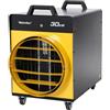 WARMTEC Termoventilatore con termostato 30 kW - Riscaldatore da cantiere 400V per Garage e Officina - Stufa Elettrica con Protezione IPX24, Struttura in Acciaio, protezione contro il surriscaldamento