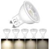 Caldarax Lampadine GU10 LED Faretto Dimmerabile, 5W (Equivalenti a 50W Alogena), Luce Bianco Naturale 4000K, 500 Lumen, 120° Angolo del Fascio, Basso Consumo, per Luci da Binario, Luci Incassate, 6 Pezzi