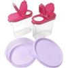 Tupperware Hitparade - Set di barattoli per spezie da 250 ml, colore lilla + 2 contenitori giganti per spezie da 250 ml, senza BPA, colore rosso trasparente