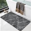 DEXI Tappeto Bagno 60 x 110 cm, Ultra Sottile, Antracite | Asciugatura Rapida, Super Assorbente, Antiscivolo, Lavabile, Tappetino Bagno per Doccia e Lavabo