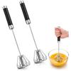 Hoadyush 2 Pezzi Frusta a Mano - Frusta Semiautomatica in Acciaio Inossidabile, Multifunzionale Sbattitore Manuale per Frustare, Battere e Mescolare (10in)